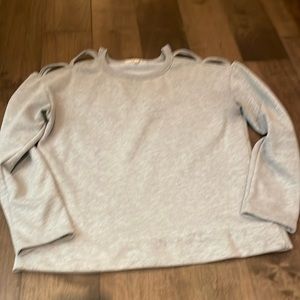 Open shoulder sweatshirt